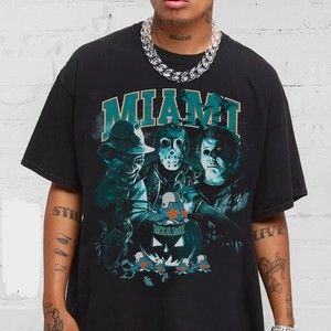 Miami Halloween Horror Movie Football TShirt